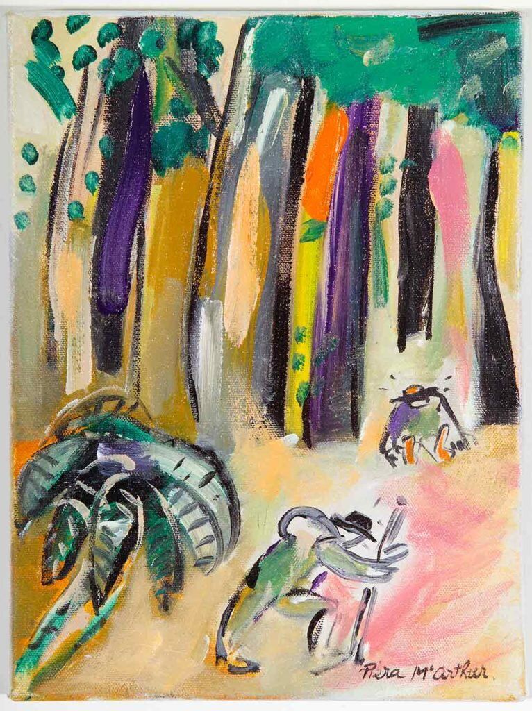 Painting by Piera McArthur: Exhausted missionaries in search of souls