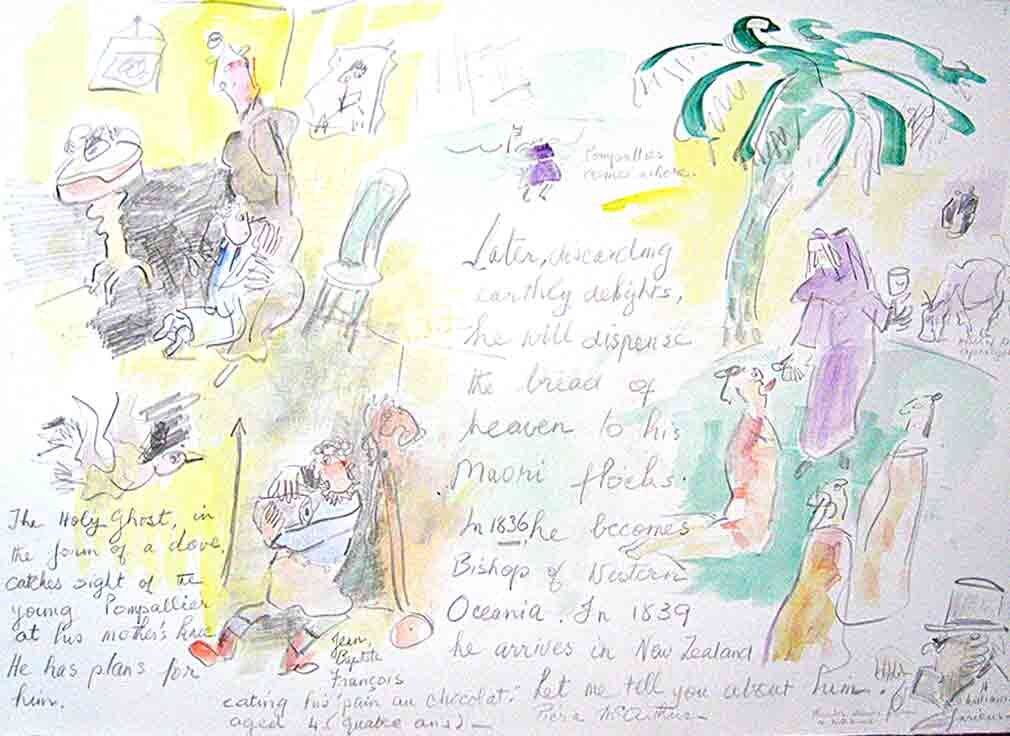 Painting by Piera McArthur: Various missionary activities